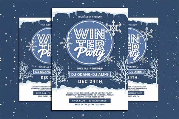 Winter PSD Party Flyer Template