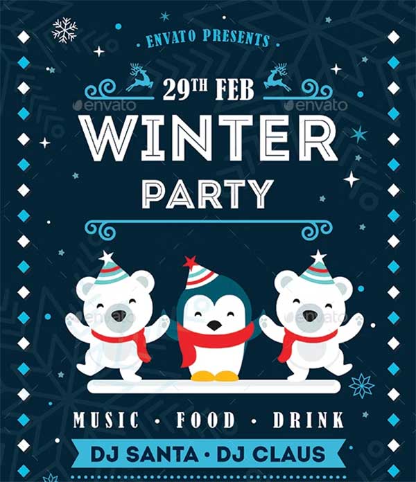 Winter Party Flyer Designs