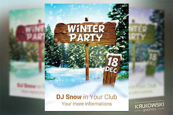 Winter Party Flyer and Poster