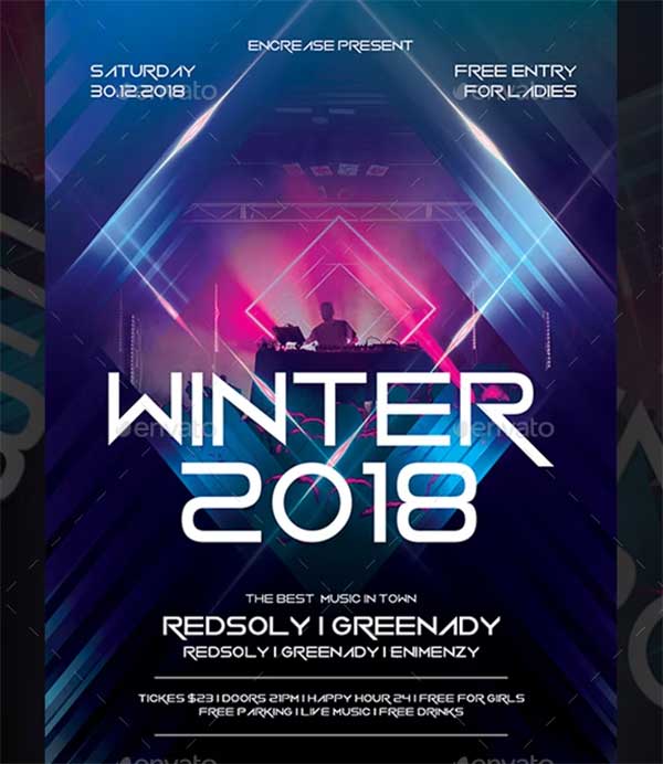 Winter Party Template Flyer
