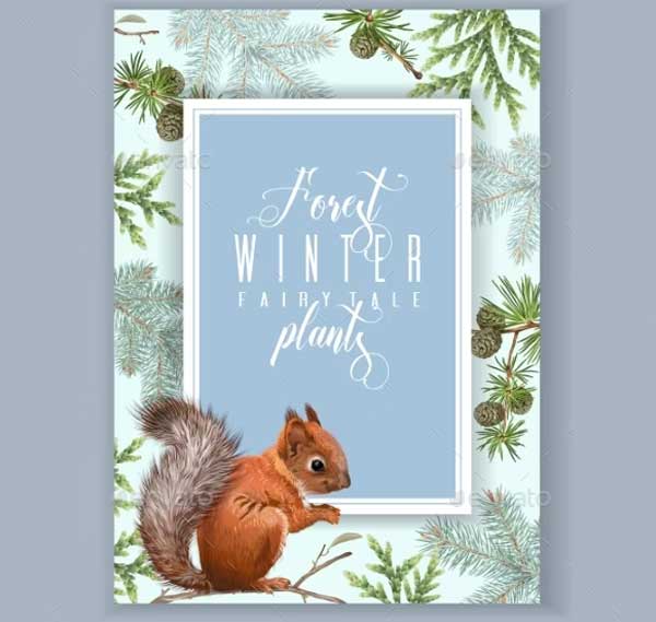 Winter Squirrel Banner Template