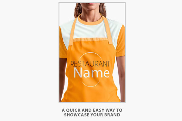 Woman with Apron Mockup PSD