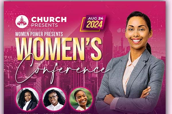 Women Editable Conference Flyer Templates