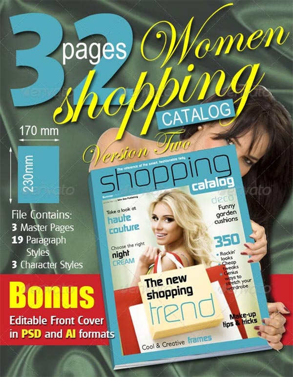 Women Shopping Catalog Magazine Templates