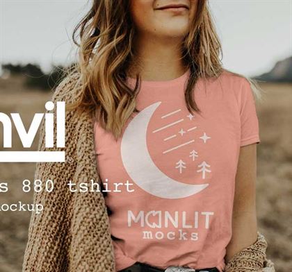 Women's Anvil T Shirt Mockup