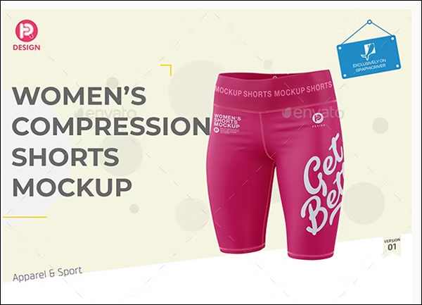 Women’s Compression Shorts Mockup