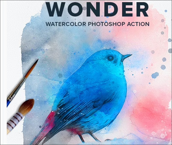 Wonder Watercolor Photoshop Action