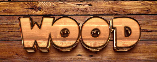 Wood Texture Photoshop 3D Text Effect
