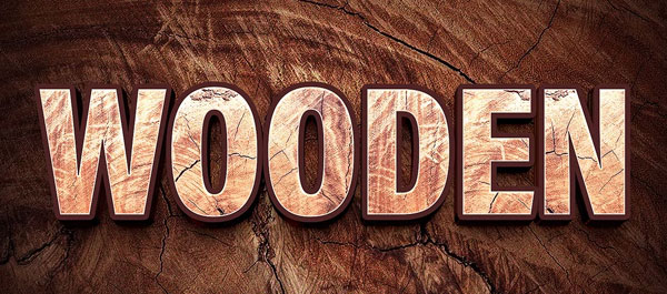 Wooden 3D PSD Text Effect Download