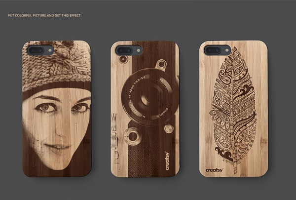 Wooden Phone Case Mockup Set
