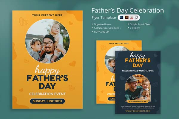 Word Fathers Day Flyer Design