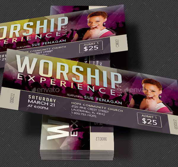 Worship Concert Ticket Template