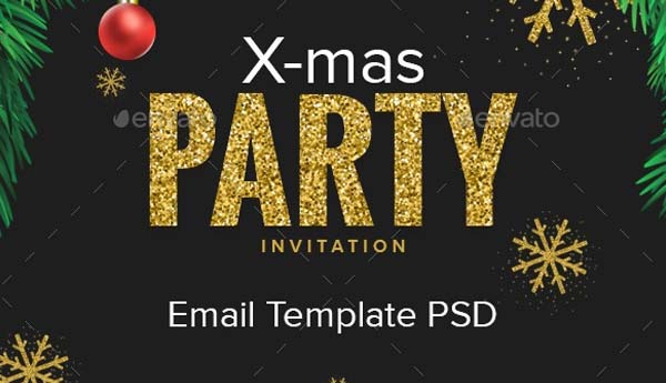 X-mas Christmas Party Invitation Email Templates