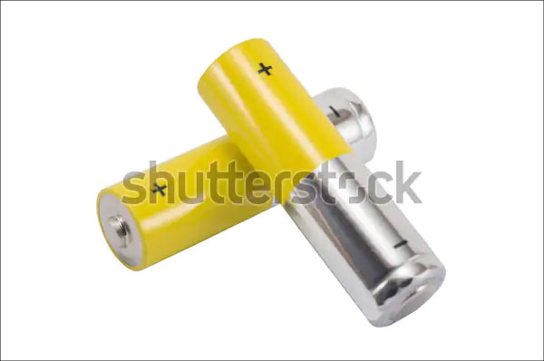 Yellow Metal AA-size Batteries Mockup