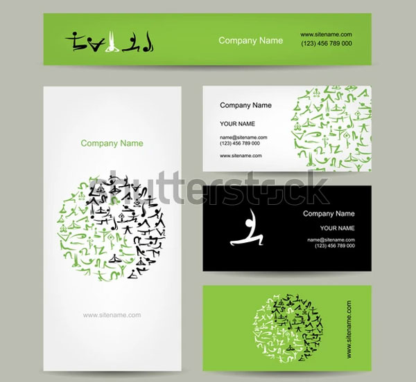 Yin Yang Made Yoga Asana Business Cards Design