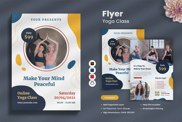 Yoga Class Flyer Template