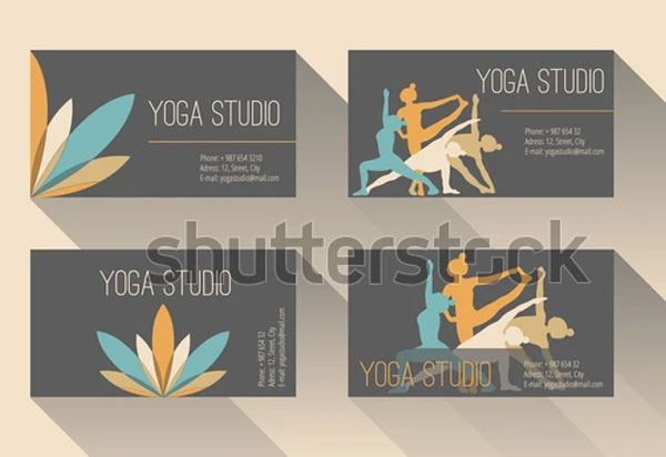 Yoga Studio Dark Background Business Card