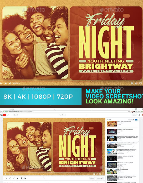 Youth Group YouTube Video Thumbnail Artwork Template