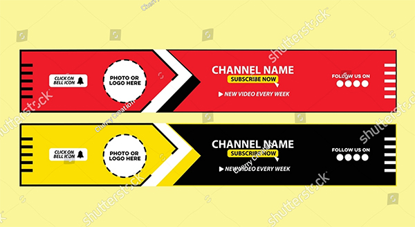 Youtube Channel Red Horizontal Cover Banner