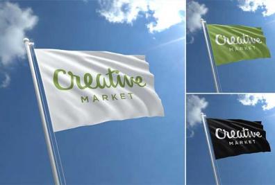 Flag Mockup PSD Templates 