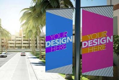 Lamp Post Banner Mockups