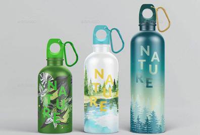 Aluminum Water Bottle Mockups