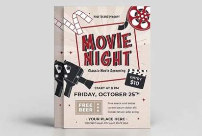 Editable Movie Night Flyer Templates