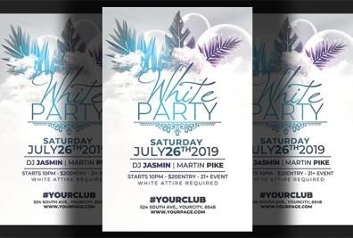 Best White Party Flyers Design