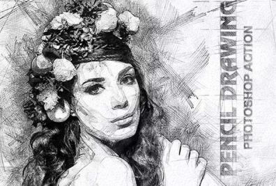 Pencil Drawing Photoshop Action Templates