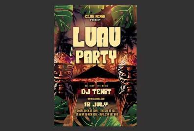 Luau Party Flyer Templates