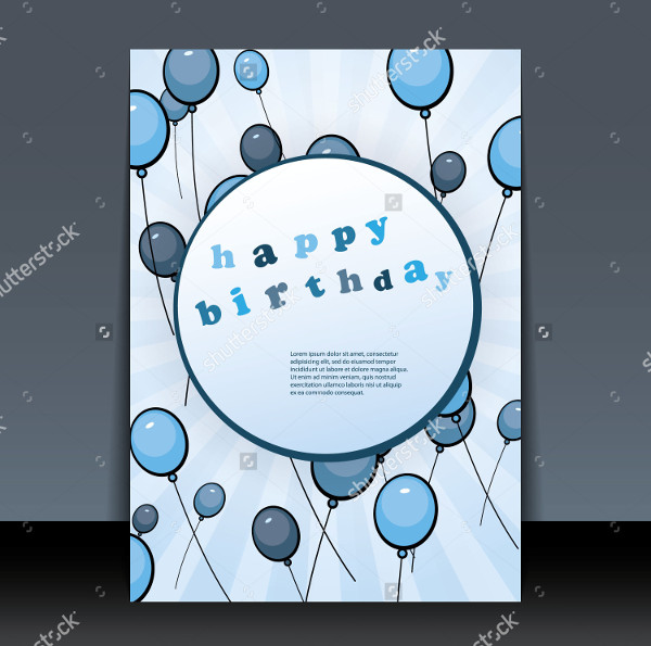 Happy Birthday Vector Flyer Template