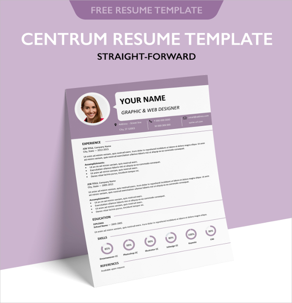 Free Centrum Single Page Resume