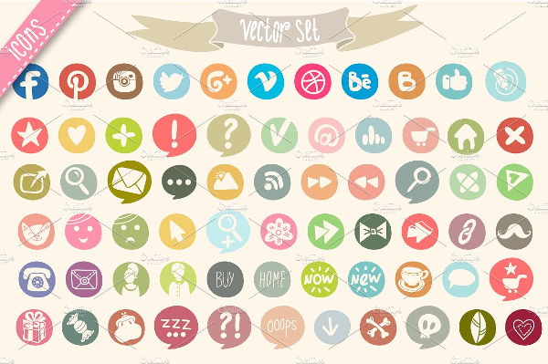 Social Icons Vector Set