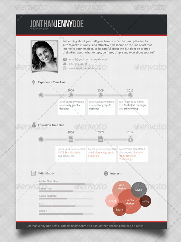 Classic Single Page Resume Template