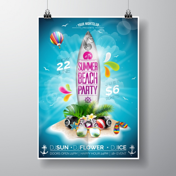 Summer Party Poster Design Template