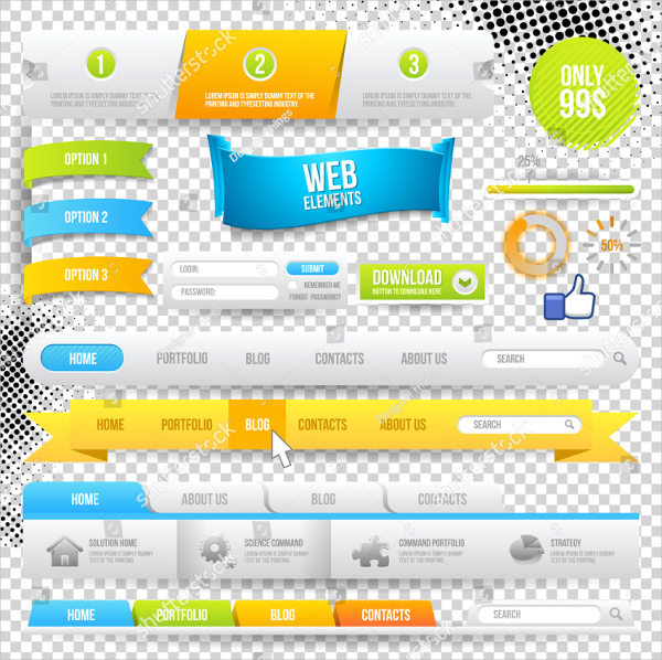 Vector Web Elements Buttons