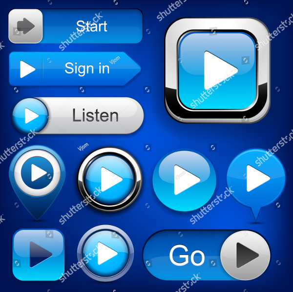 Blue Arrow Web Buttons Template