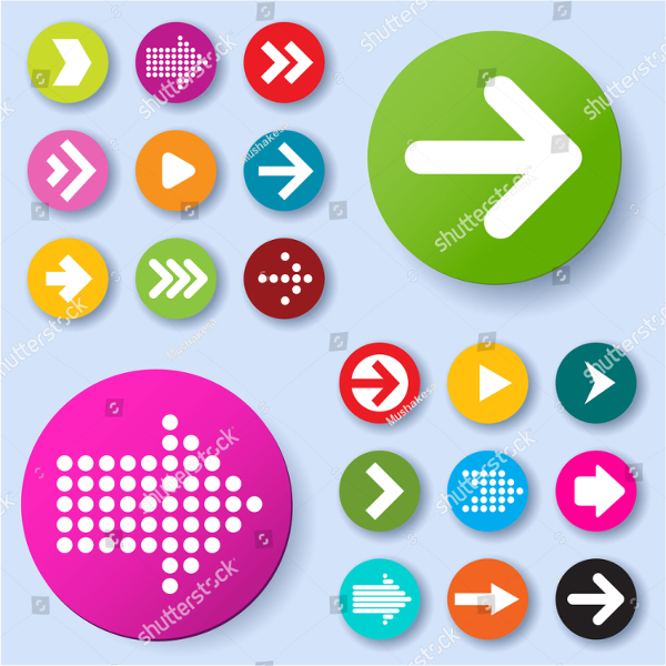 Arrow 3D Design Buttons Icon Set