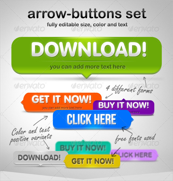 Arrow Multipurpose Buttons Set