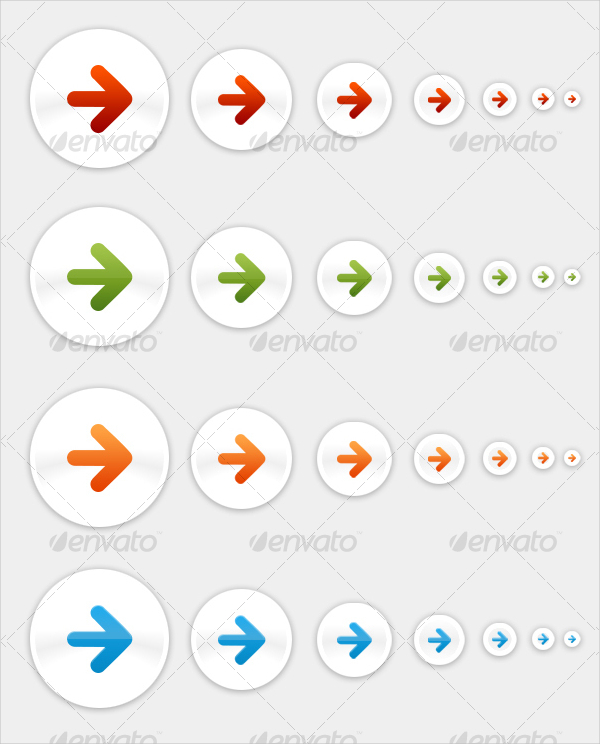Minimal Arrow Cool Buttons Icons