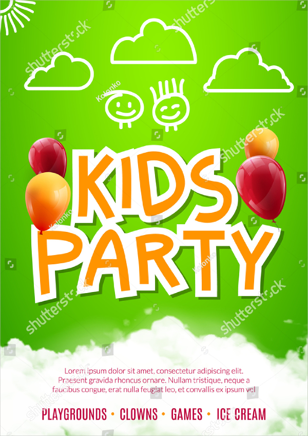 Kids Party Art Flyer Design