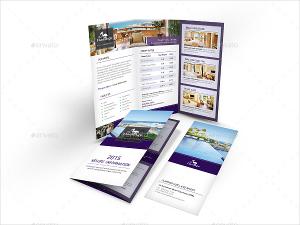 Beach Resort Trifold Brochure Template