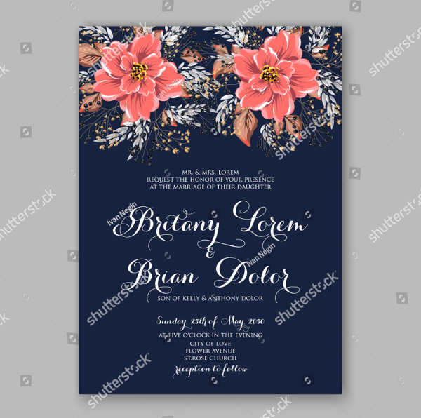 Floral Wedding invitation Template