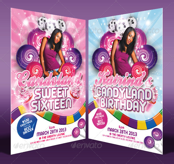 Candy Land Birthday Invitation Templates