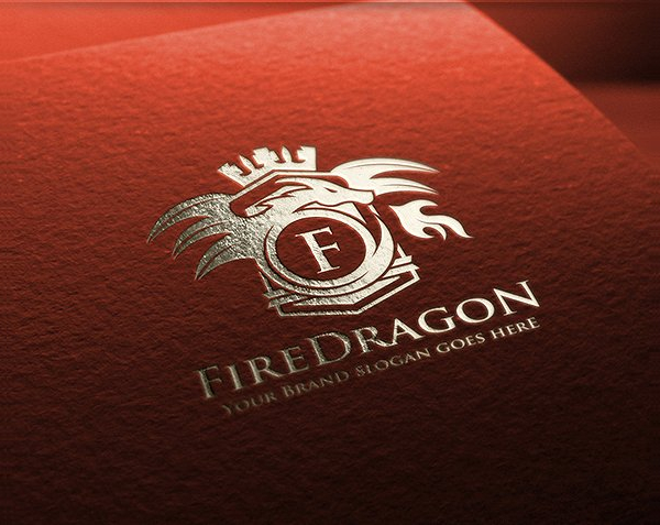 Fire Dragon Letter Crest Logo Template