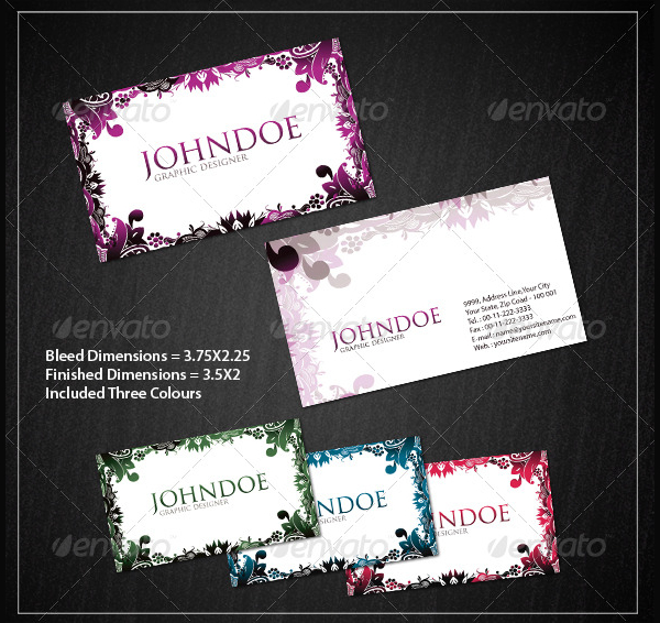 Floral Graphic Designer Business Card Template