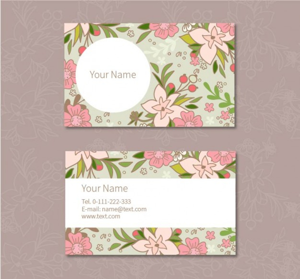 Free Vector Flower Business Card Template
