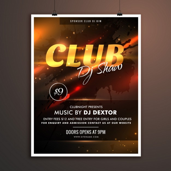 Free DJ Club Party Lights Poster 