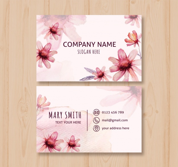 Free Vintage Watercolor Business Card Template