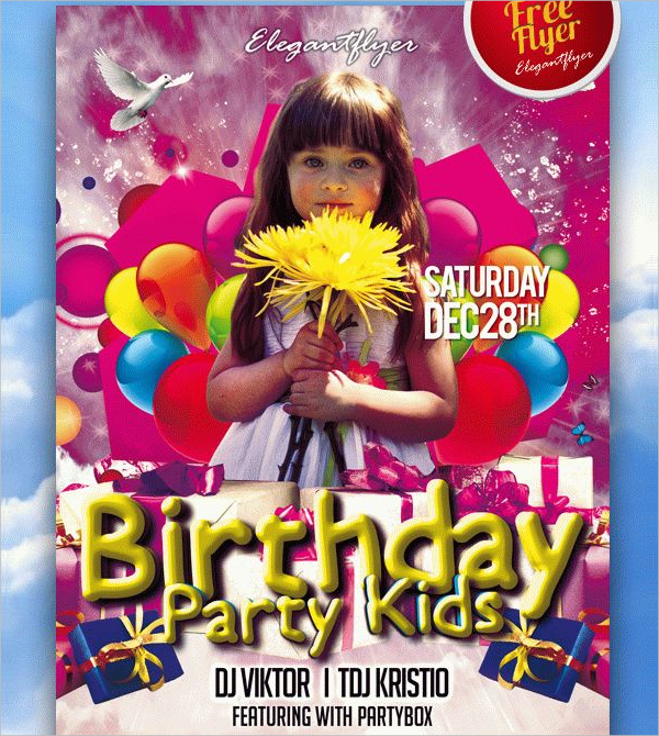 Free Kids Club And Party Flyer Template
